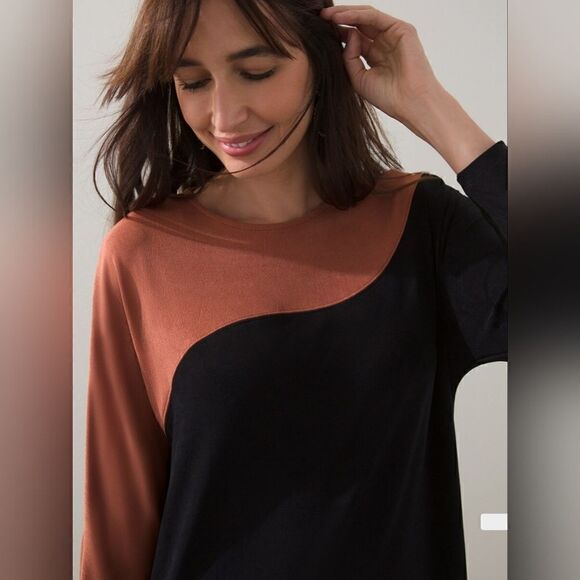 Chico's Travelers Colorblock Wedge Dress - Picture 4 of 10